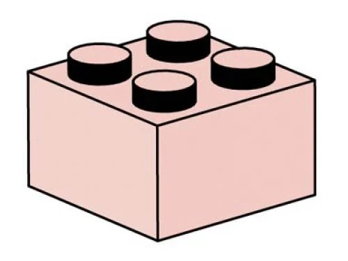 2 x 2 Sand Red Bricks - LEGO Set 10004-1 - 2001