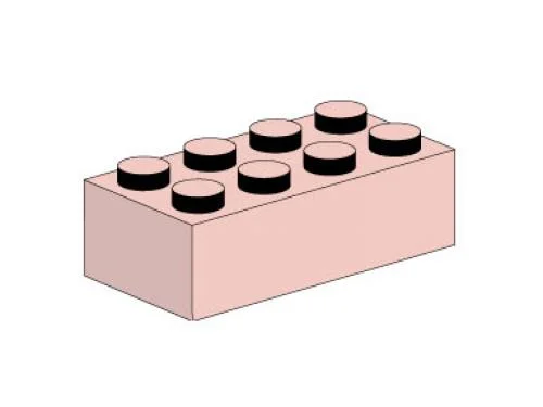 2 x 4 Sand Red Bricks - LEGO Set 10005-1 - 2001