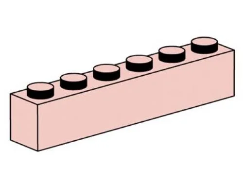 1 x 6 Sand Red Bricks - LEGO Set 10006-1 - 2001