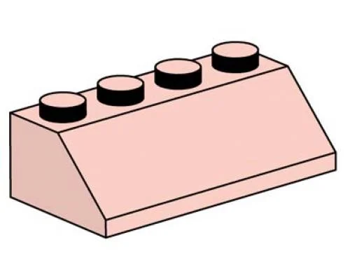 2 x 4 Roof Tile Sand Red - LEGO Set 10008-1 - 2001