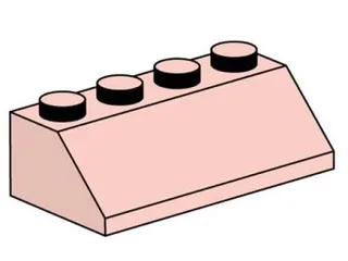 LEGO 10008-1 2 x 4 Roof Tile Sand Red — 50 pieces, Bulk Bricks theme