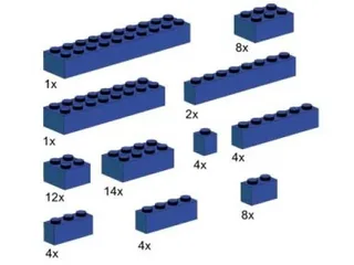 LEGO 10009-1 Assorted Blue Bricks — 62 pieces, Bulk Bricks theme
