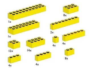 LEGO 10010-1 Assorted Yellow Bricks — 62 pieces, Bulk Bricks theme