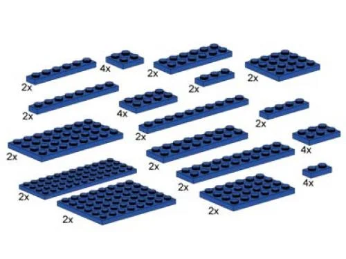 LEGO 10011-1 Assorted Blue Plates — 42 pieces, released 2001