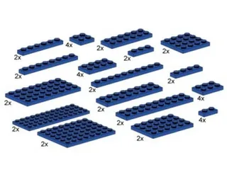 LEGO 10011-1 Assorted Blue Plates — 42 pieces, released 2001