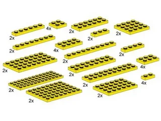 LEGO 10012-1 Assorted Yellow Plates — 42 pieces, Bulk Bricks theme
