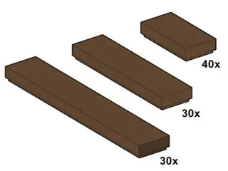 LEGO 10046-1 Brown Tiles — 100 pieces, Bulk Bricks theme