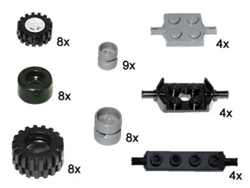 LEGO 10048-1 Small Wheels and Axles — 61 pieces, Bulk Bricks theme