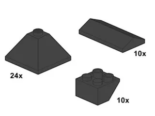 LEGO 10053-1 Black Slopes 33 — 44 pieces, Bulk Bricks theme