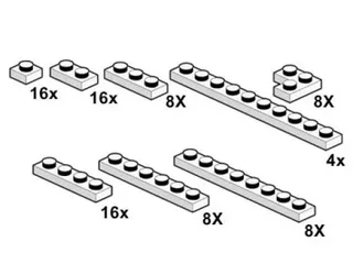 LEGO 10065-1 White Plates 1 x n — 84 pieces, Bulk Bricks theme