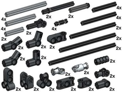 LEGO 10074-1 Cross Axles — 68 pieces, Bulk Bricks theme
