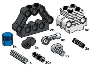 LEGO 10077-1 TECHNIC Motor — 55 pieces, Bulk Bricks theme