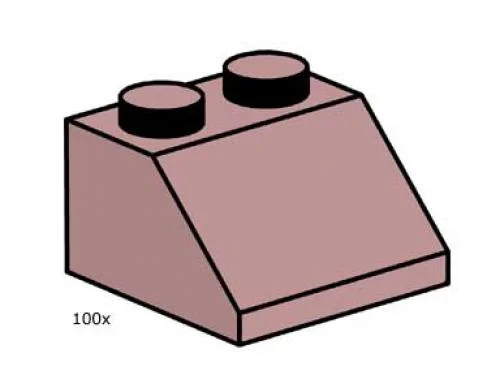 LEGO 10114-1 2 x 2 Sand Red Roof Tiles — 100 pieces, released 2001