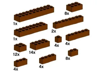 LEGO 10147-1 Assorted Brown Bricks — 62 pieces, Bulk Bricks theme