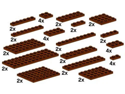 LEGO 10150-1 Assorted Brown Plates — 42 pieces, Bulk Bricks theme