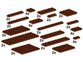 LEGO 10150-1 Assorted Brown Plates — 42 pieces, Bulk Bricks theme