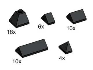 LEGO 10160-1 Black Ridge Roof Tiles — 48 pieces, released 2004