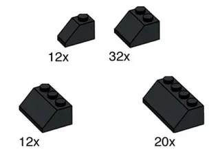 LEGO 10161-1 Black Roof Tiles — 76 pieces, released 2004