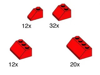 LEGO 10163-1 Red Roof Tiles — 76 pieces, Bulk Bricks theme