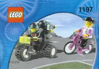 LEGO 1197-1 Telekom Race Cyclist and Television Motorbike — 31 pieces, released 2000