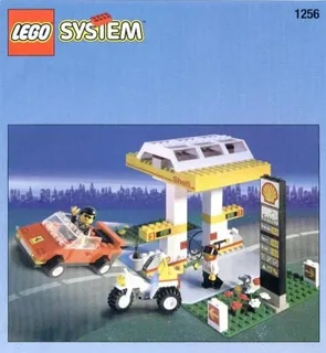 LEGO 1256-1 Shell Petrol Pump — 157 pieces, Town theme