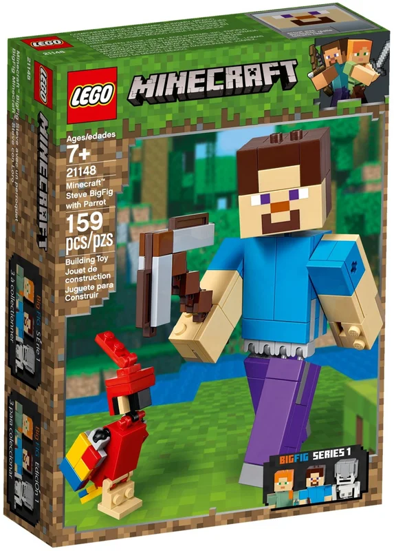 Minecraft Steve BigFig with Parrot - View 2