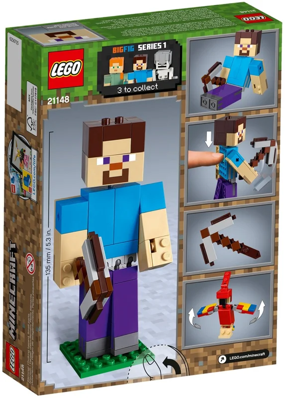 Minecraft Steve BigFig with Parrot - View 5
