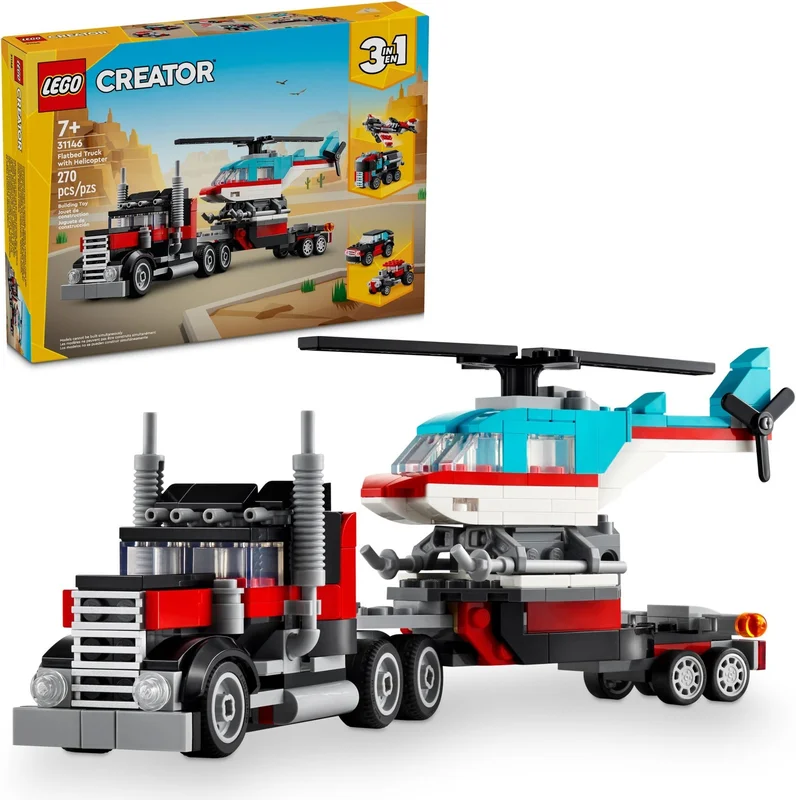 Flatbed Truck with Helicopter - View 2