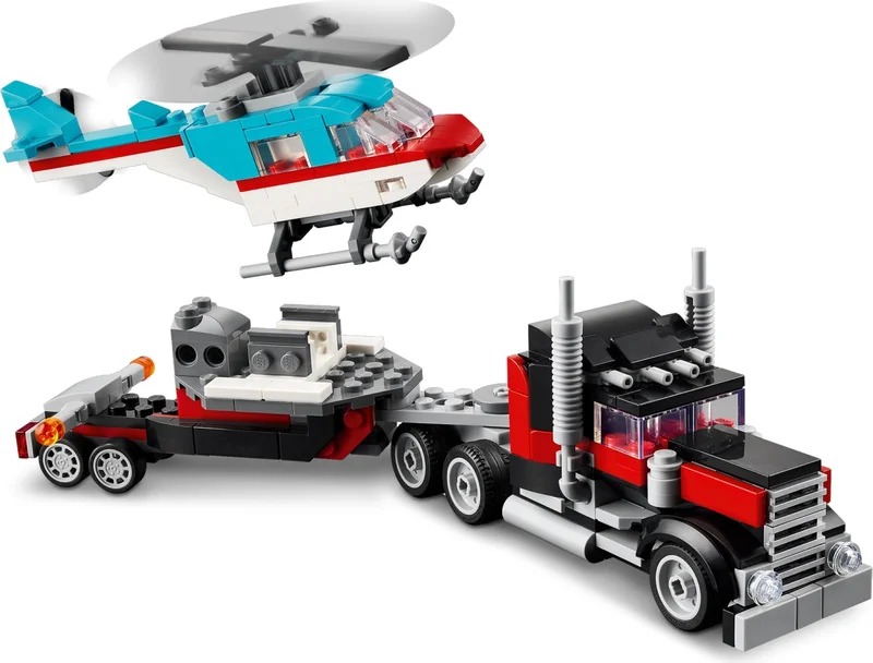 Flatbed Truck with Helicopter - View 4