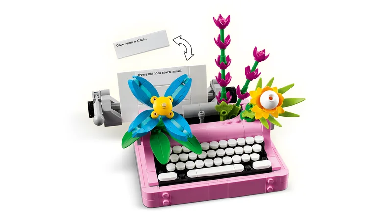 Typewriter with Flowers - View 3