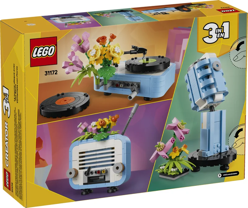 Record Player with Flowers - View 9