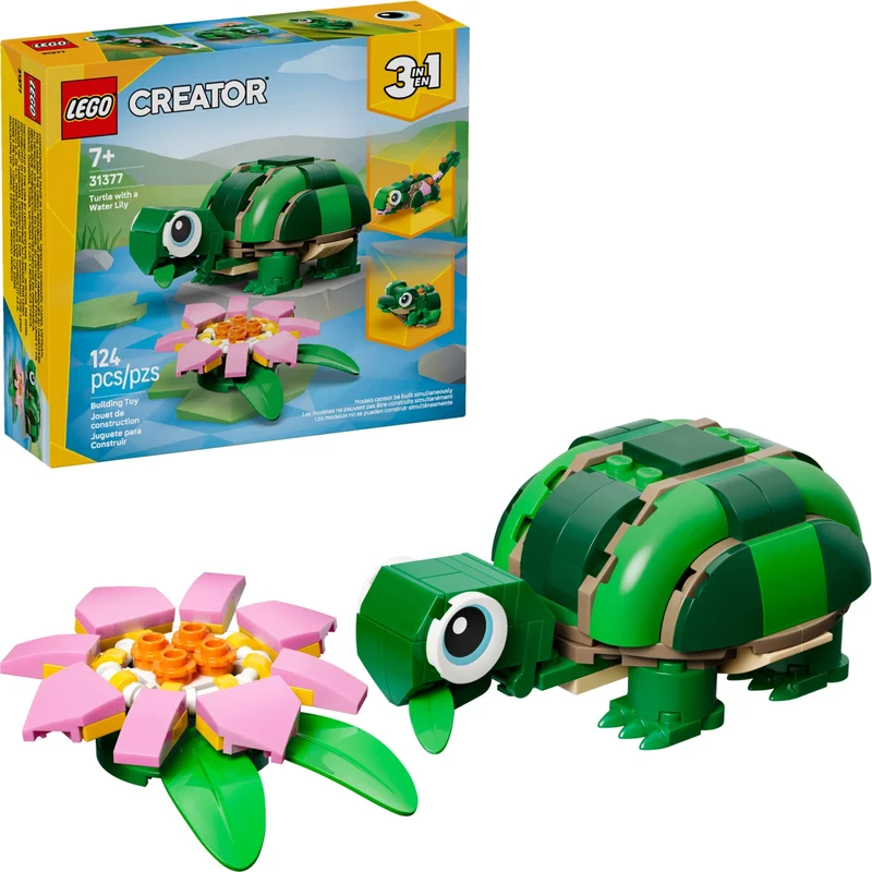 Turtle with a Water Lily Flower - View 3
