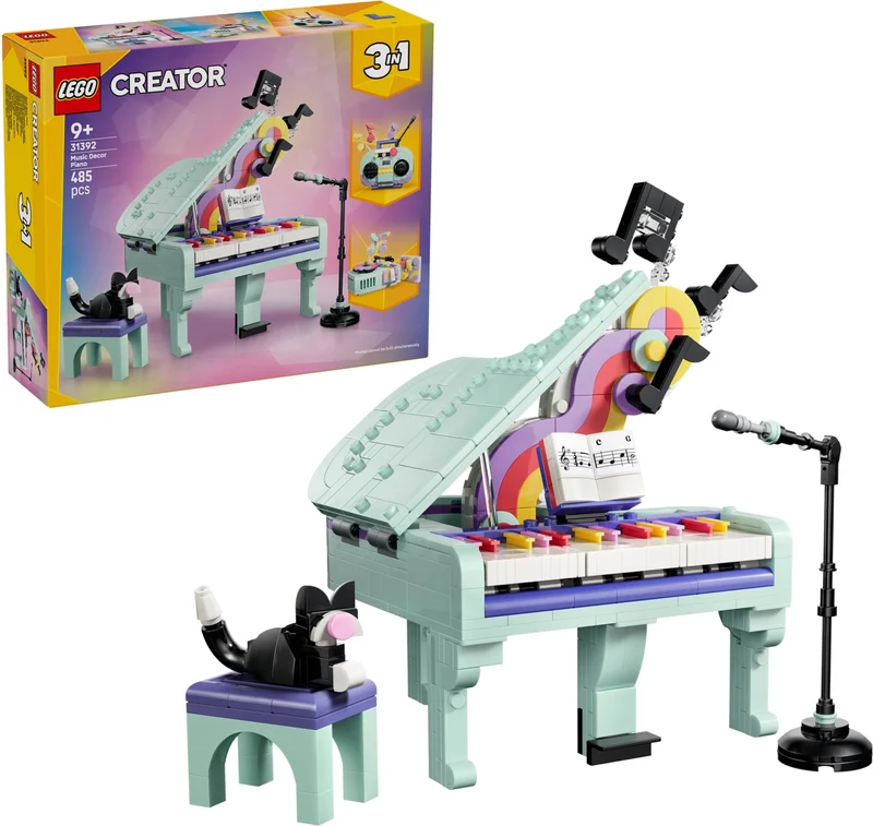 Music Decor Piano with Cat - View 3