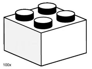 LEGO 3455-1 2 x 2 White Bricks — 100 pieces, Bulk Bricks theme