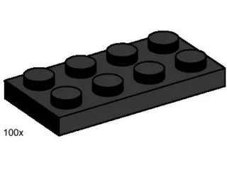 LEGO 3483-1 2 x 4 Black Plates — 100 pieces, Bulk Bricks theme