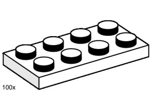 2 x 4 White Plates - LEGO Set 3484-1 - 2000