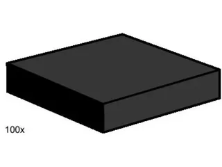 LEGO 3492-1 2 x 2 Black Smooth Tiles — 100 pieces, Bulk Bricks theme
