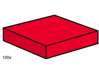 LEGO 3494-1 2 x 2 Red Smooth Tiles — 100 pieces, Bulk Bricks theme