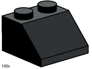LEGO 3495-1 2 x 2 Roof Tiles Steep Sloped Black — 100 pieces, Bulk Bricks theme