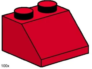 LEGO 3496-1 2 x 2 Roof Tiles Steep Sloped Red — 100 pieces, Bulk Bricks theme