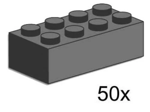 2 x 4 Dark Gray Bricks - LEGO Set 3729-1 - 2000