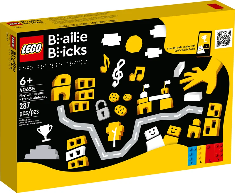 LEGO 40655-1 Play with Braille - French Alphabet — 287 pieces, released 2023