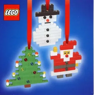 LEGO 4759-1 Three Christmas Decorations - Santa Tree and Snowman — 39 pieces, released 2004