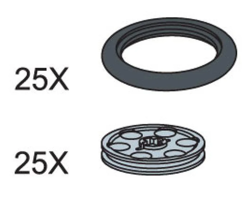 LEGO 5003152-1 O Rings and Pulley Wheels — 50 pieces, Service Packs theme