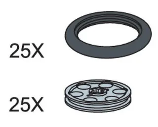 LEGO 5003152-1 O Rings and Pulley Wheels — 50 pieces, Service Packs theme