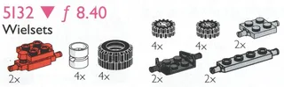 LEGO 5132-1 Wheels, Bearings and Suspension — 32 pieces, released 1995