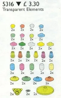 LEGO 5316-1 Transparent Elements — 61 pieces, released 1999