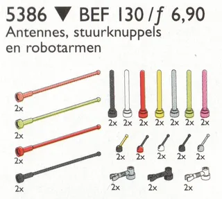 LEGO 5386-1 Antennas and Control Sticks — 38 pieces, released 1998