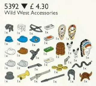 LEGO 5392-1 Wild West Accessories — 37 pieces, released 1997