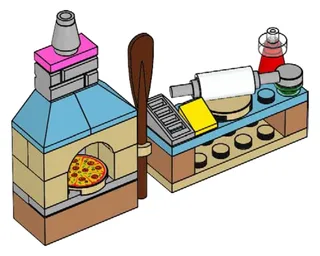 LEGO 562011-1 Stephanie's Pizza Bakery — 32 pieces, released 2020